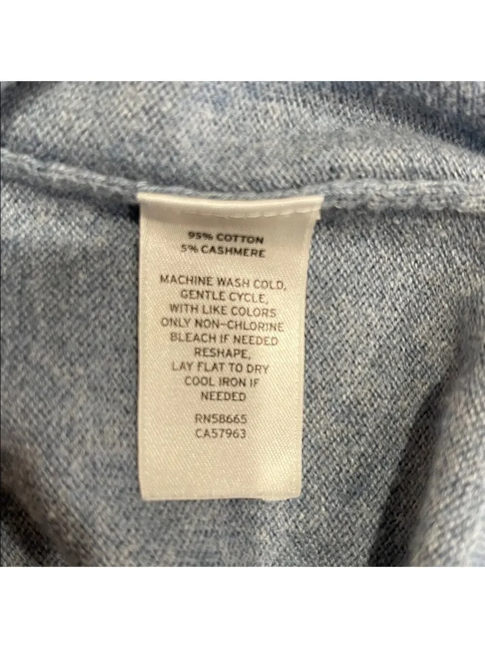 Nordstrom Men’s Shop Cotton Cashmere Vee Neck Sweater SZ L Blue